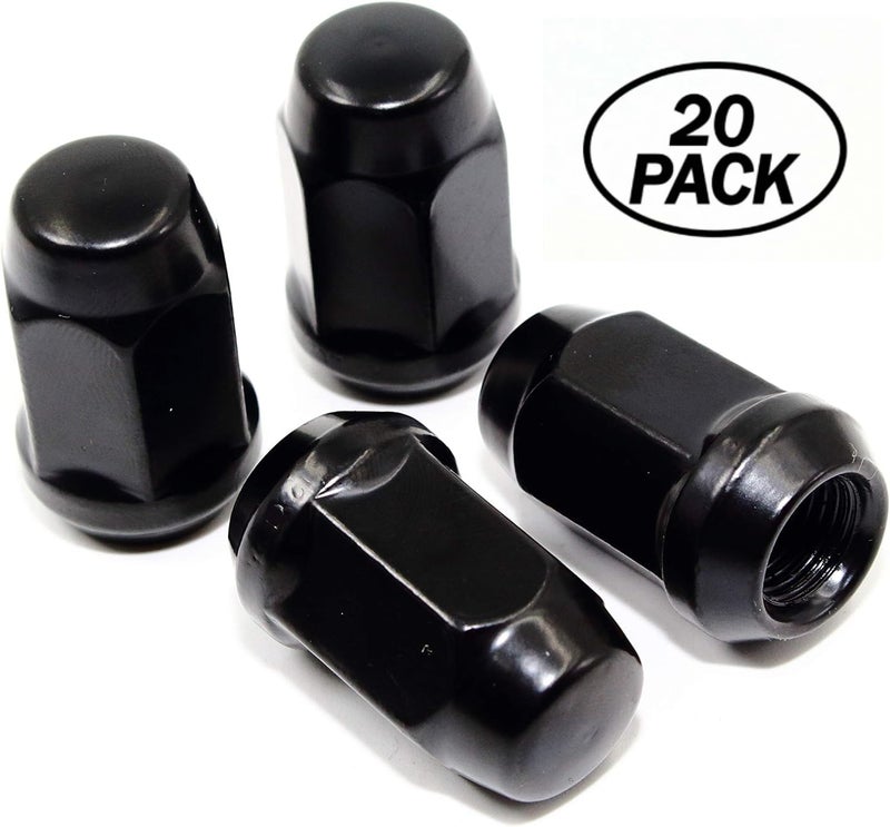 Veritek Performance Set of 20 Veritek 12x1.5mm Black Bulge Acorn 3/4 Hex Lug Nuts 1.40" Conical Seat Aftermarket Custom Wheels for Acura Buick Chevy Ford Honda Hyundai KIA Lexus Mazda Mitsubishi Scion Toyota - Image 2